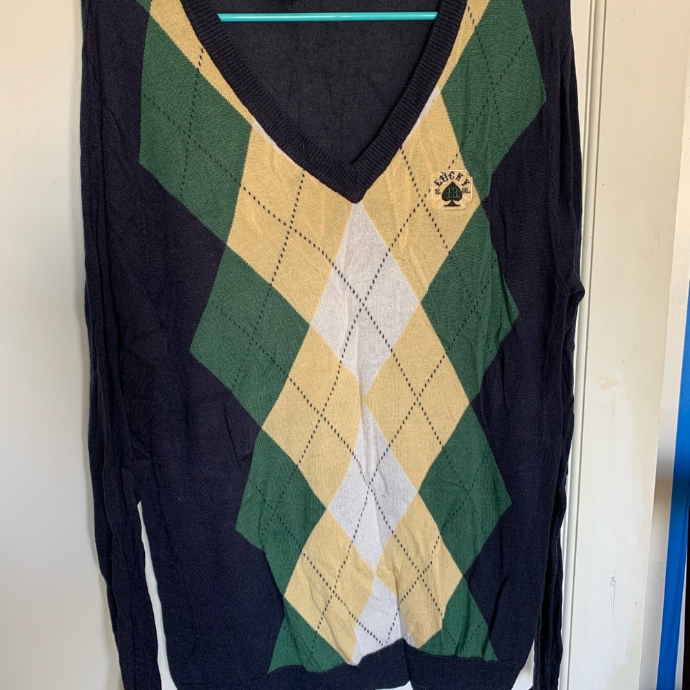 Men’s Lucky 13 argyle sweater size large